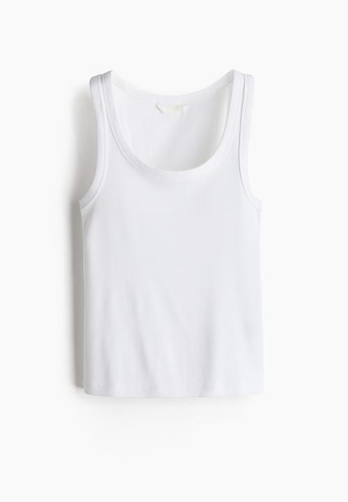 H&M - Ribbed vest top - white