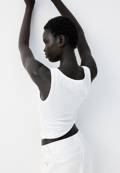 H&M - Ribbed vest top - white