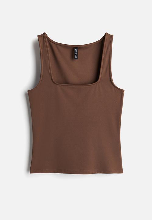 H&M - Square-neck vest top - brown