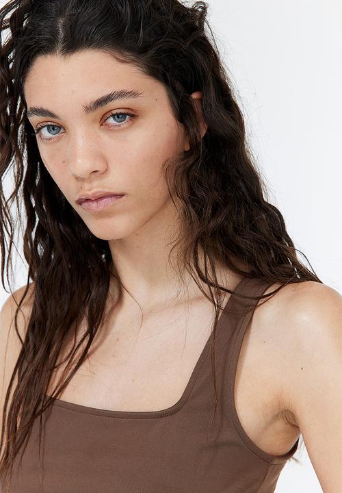 H&M - Square-neck vest top - brown