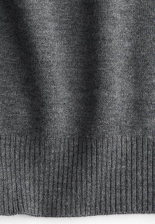 H&M - Fine-knit t-shirt - dark grey marl