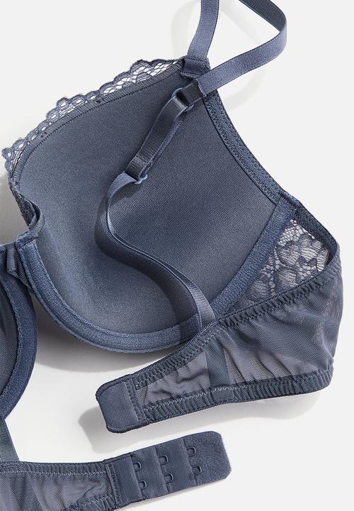 H&M - Lace push-up bra - pigeon blue