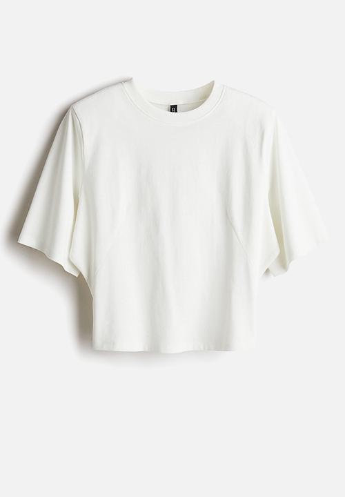 H&M - Shoulder-pad T-shirt - white