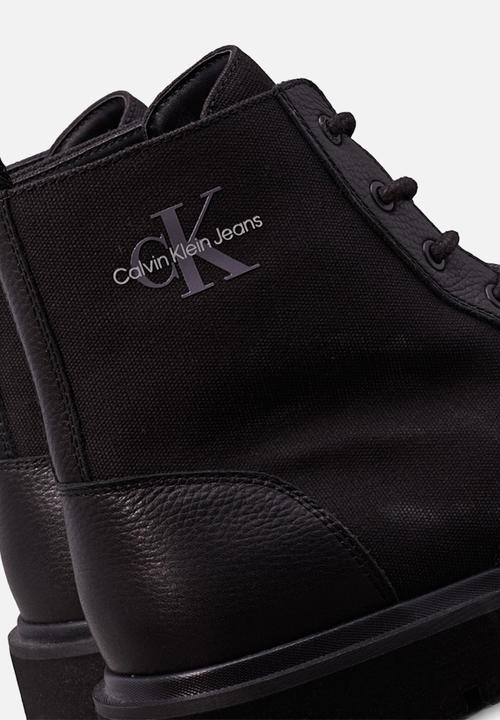 Calvin Klein - Eva Boot Mid Laceup Mix Mtr  - black
