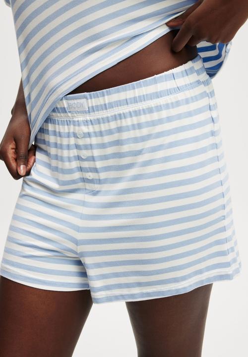 Cotton On - So Soft Short Sleeve Jersey Sleep Set - Windsurfer Claire Stripe
