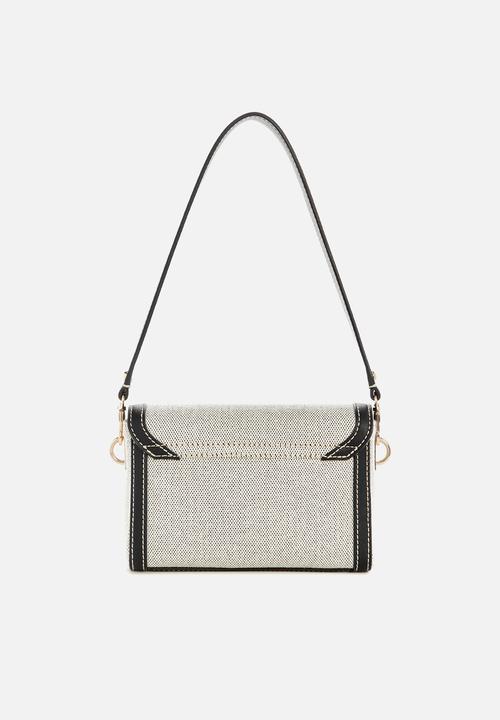 GUESS - Sebina flap shoulder bag - natural/black