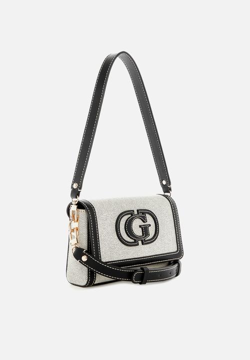 GUESS - Sebina flap shoulder bag - natural/black