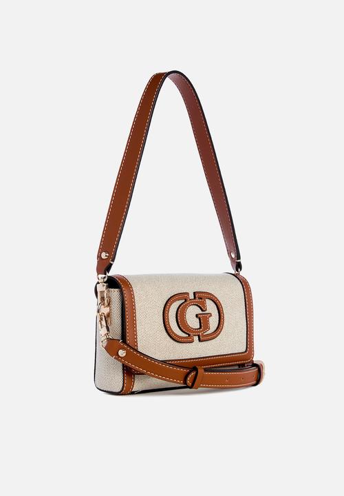 GUESS - Sebina flap shoulder bag - natural/caramel
