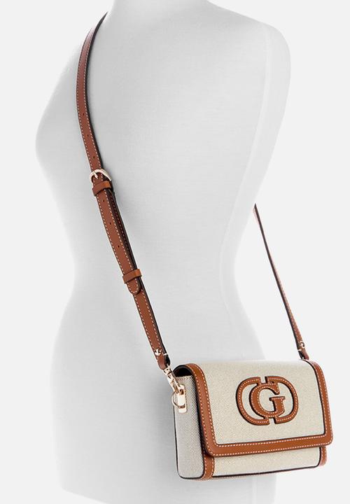 GUESS - Sebina flap shoulder bag - natural/caramel