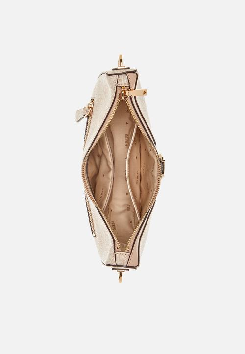 GUESS - Orlina logo top zip shldr bag - sand logo
