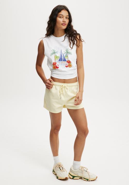 Cotton On - Active Graphic Crew Tank - White/Resort Club
