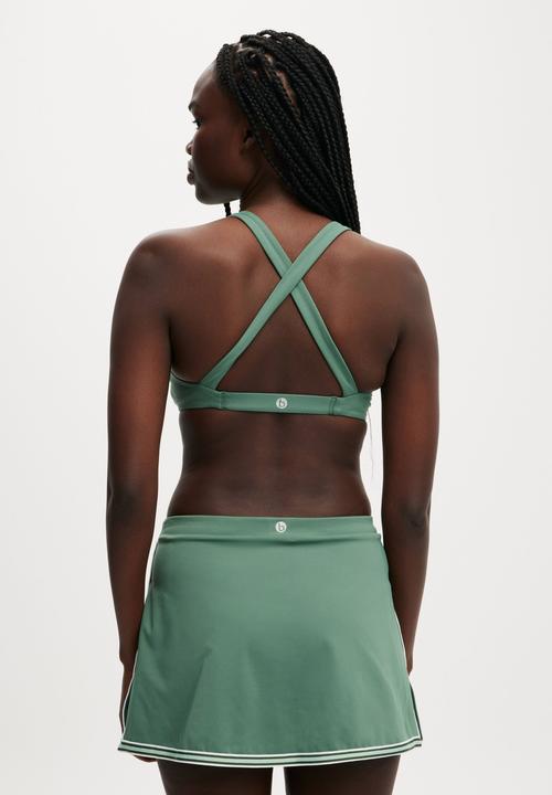 Cotton On - Ultra Soft Curved Hem Crop - Emerald Forest