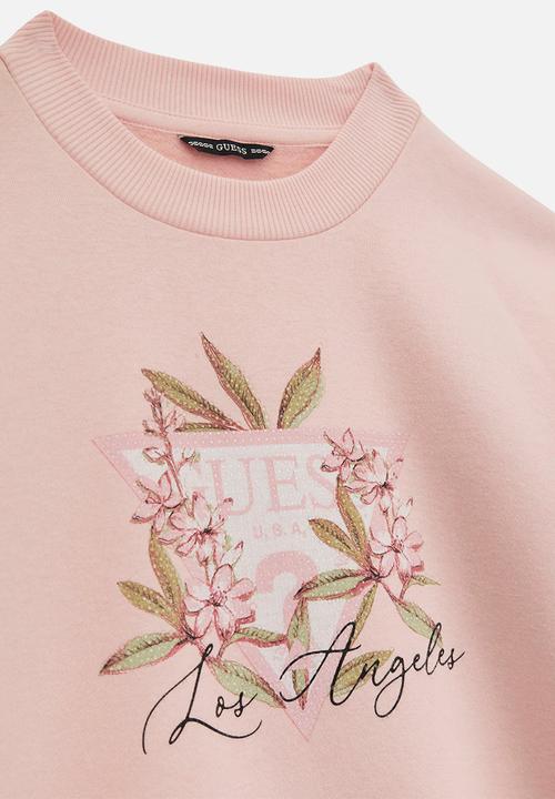 GUESS - Long sleeve active dress - pink roses