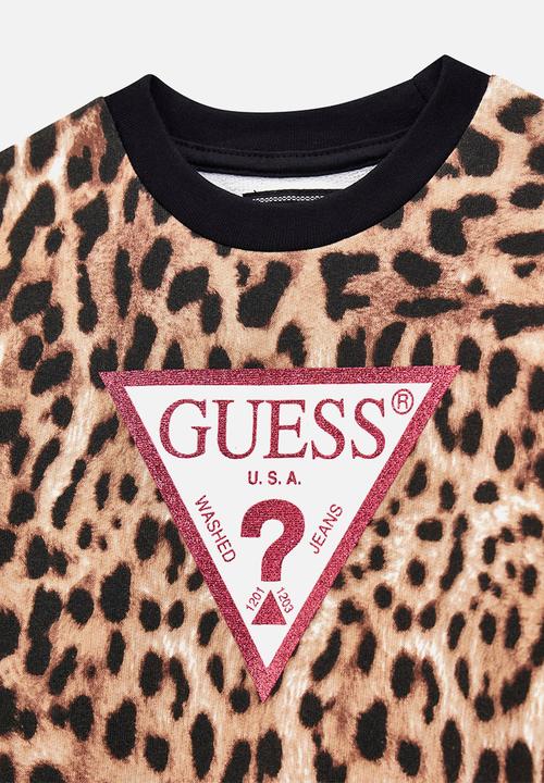GUESS - Long sleeve active top - leopard print