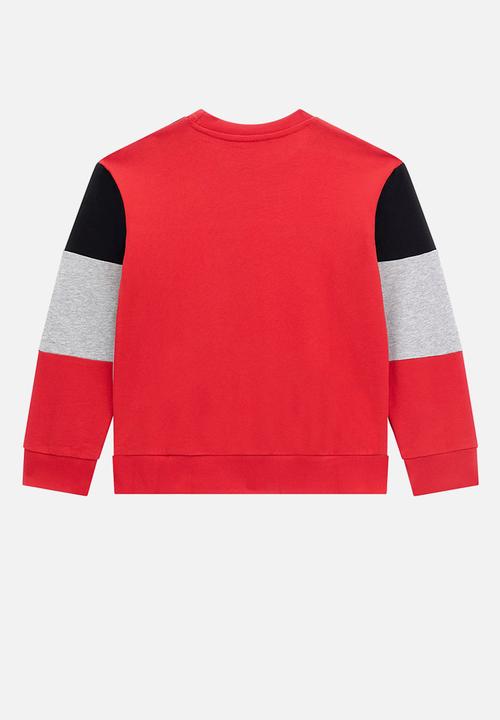 GUESS - Long sleeve active top - red black grey combo