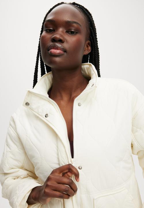 Cotton On - Warm Up Relaxed Lightweight Jacket - Coconut Milk