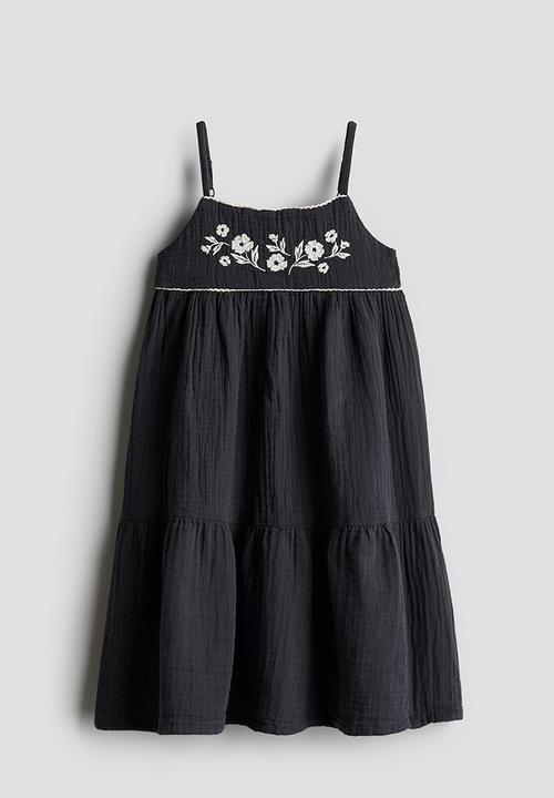 H&M - Tiered muslin dress - grey
