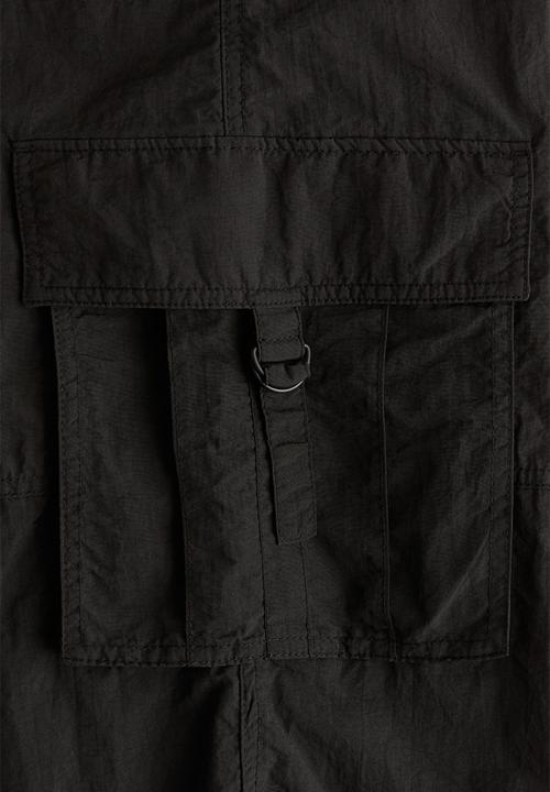 H&M - Wide cargo trousers - black