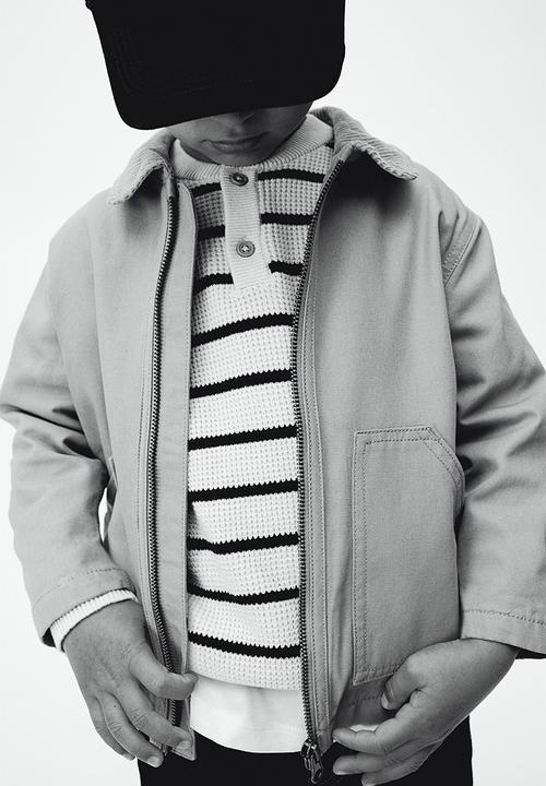 H&M - Waffle-knit henley jumper - white