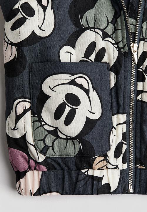 H&M - Quilted jacket - dark grey minnie mouse