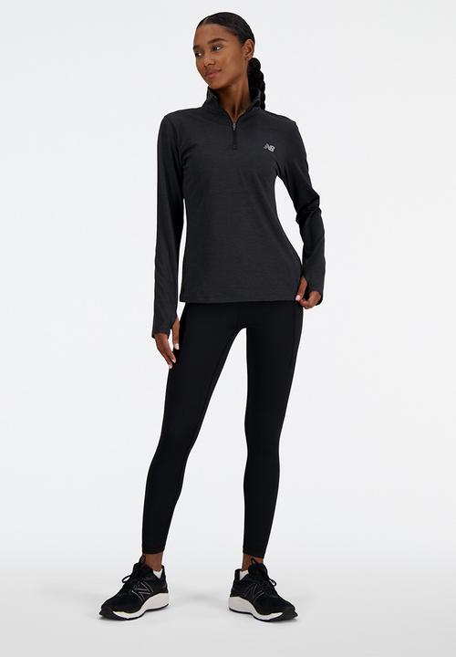 New Balance  - New Balance Space Dye QTR Zip-Black Heather