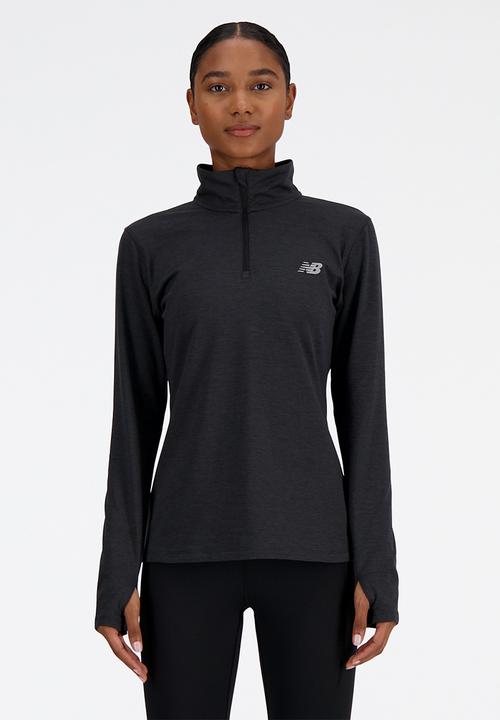 New Balance  - New Balance Space Dye QTR Zip-Black Heather