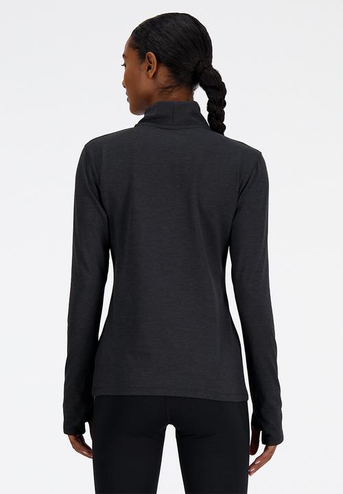 New Balance  - New Balance Space Dye QTR Zip-Black Heather