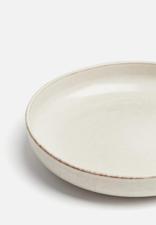 H&M - Deep stoneware plate - beige