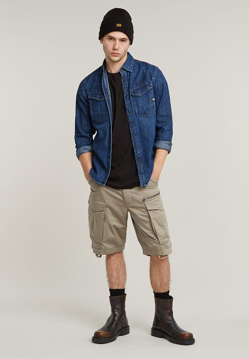 G-STAR - Rovic zip relaxed 1\2 Premium micro str twill short - dune