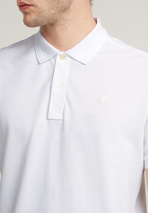 G-STAR - Dunda slim fit short sleeve polo - white