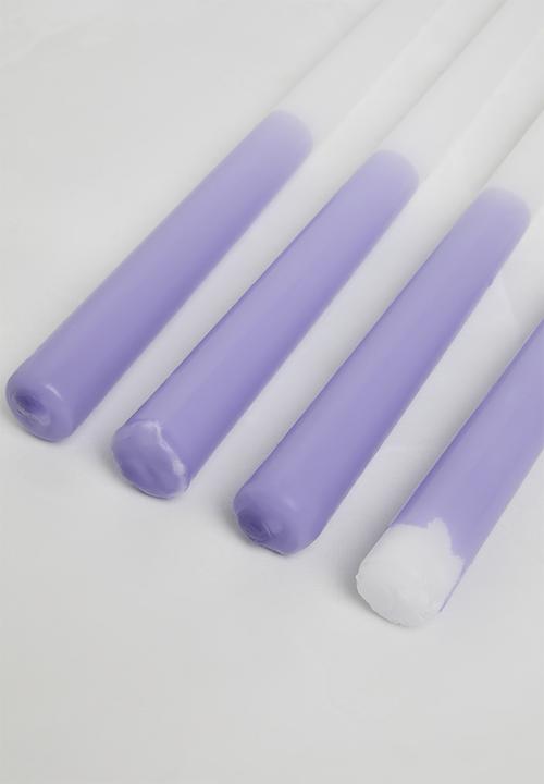 Sixth Floor - Set 4 Dip Dye Candles - Lilac
