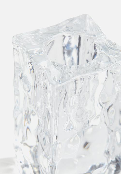H&M - Glass candlestick - clear glass