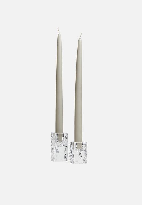 H&M - Glass candlestick - clear glass
