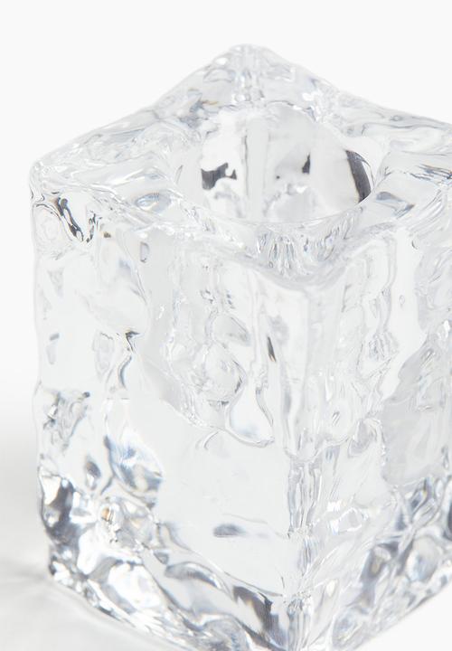 H&M - Small glass candlestick - clear glass