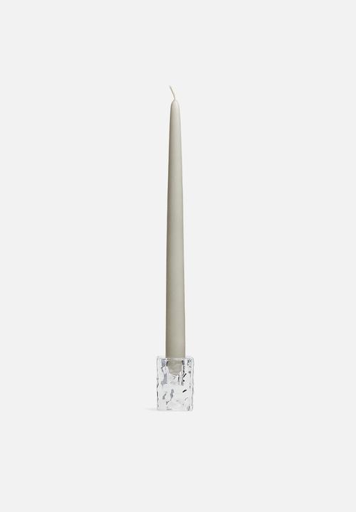 H&M - Small glass candlestick - clear glass