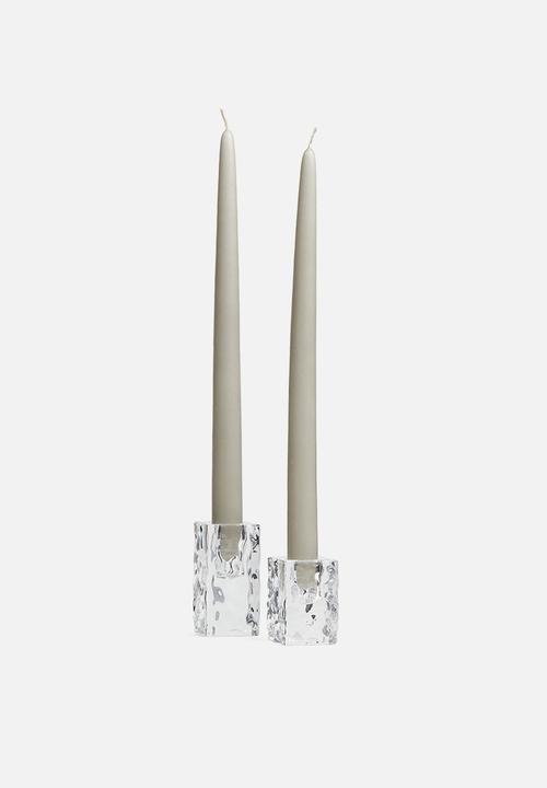 H&M - Small glass candlestick - clear glass