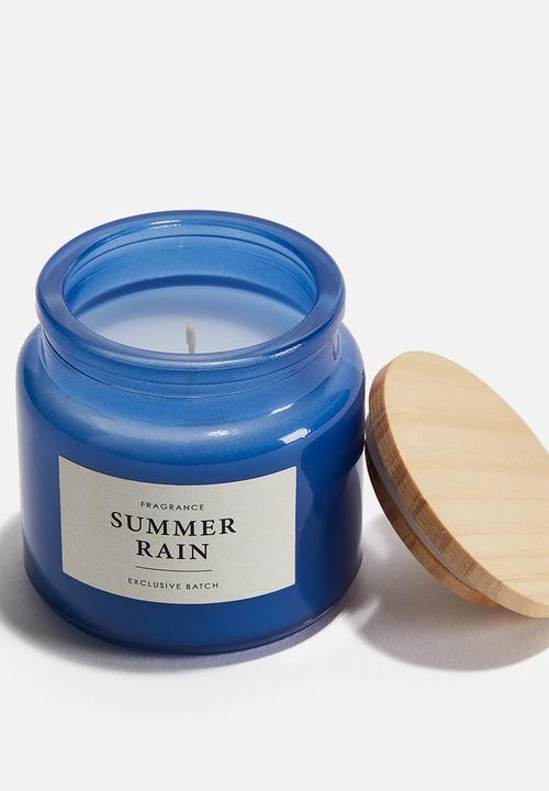 H&M - Scented candle in glass holder - dark blue/summer rain