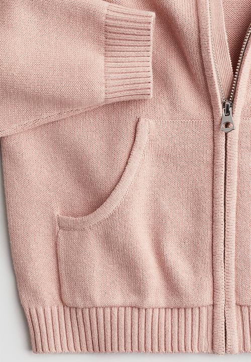 H&M - Cotton-knit hoodie - light dusty pink