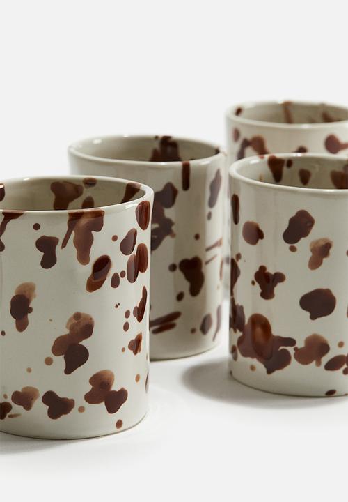H&M - Speckled-glaze stoneware mug - brown patterned 