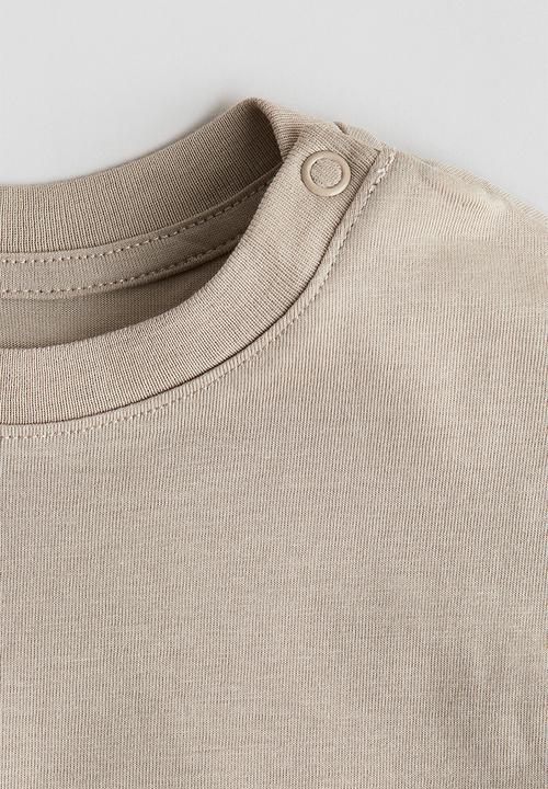 H&M - Cotton jersey T-shirt - light beige