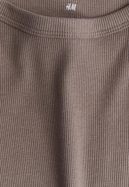 H&M - Ribbed cotton jersey top - mole