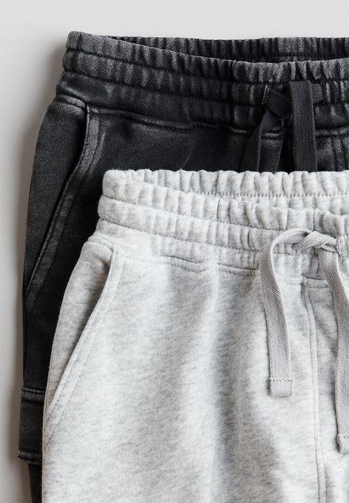 H&M - 2-Pack cargo joggers - black light grey