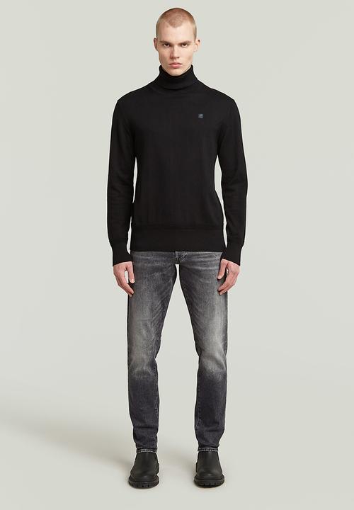 G-STAR - 3301 straight tapered - elto black stretch denim