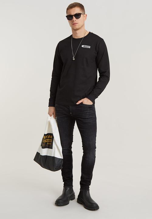 G-STAR - Revend Skinny Elto black superstretch - medium aged faded