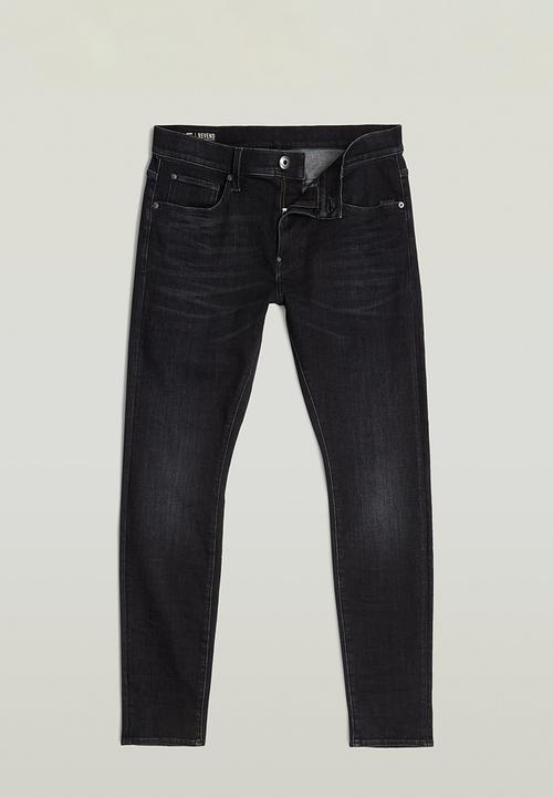 G-STAR - Revend Skinny Elto black superstretch - medium aged faded