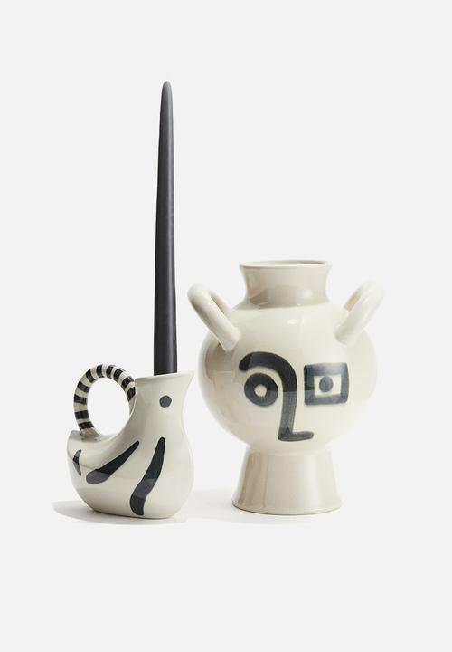 H&M - Large stoneware vase - natural white