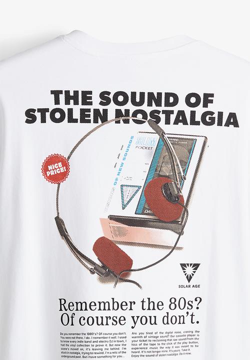 H&M - Loose fit printed T-shirt - white nostalgia