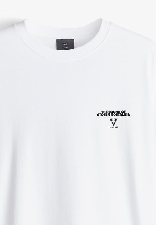 H&M - Loose fit printed T-shirt - white nostalgia