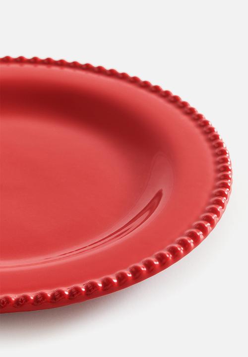 H&M - Stoneware plate - red