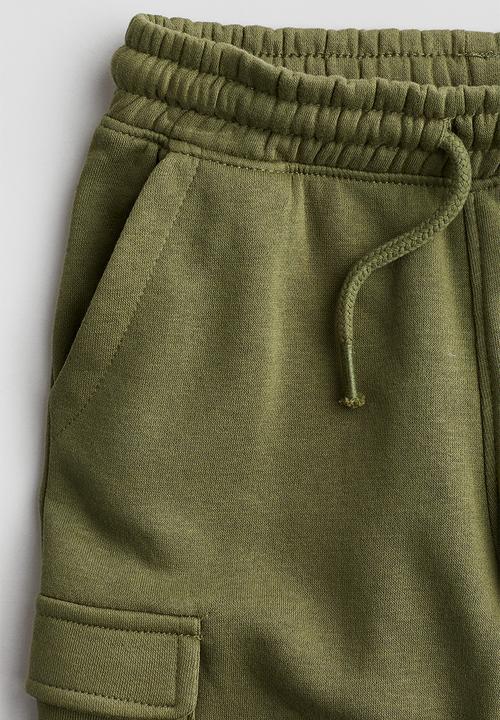 H&M - Brushed-inside cargo joggers - khaki green